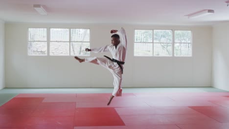 Karateka-kicking-in-the-air