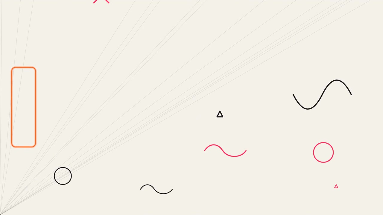 Grafica in movimento astratta con forme e linee geometriche
