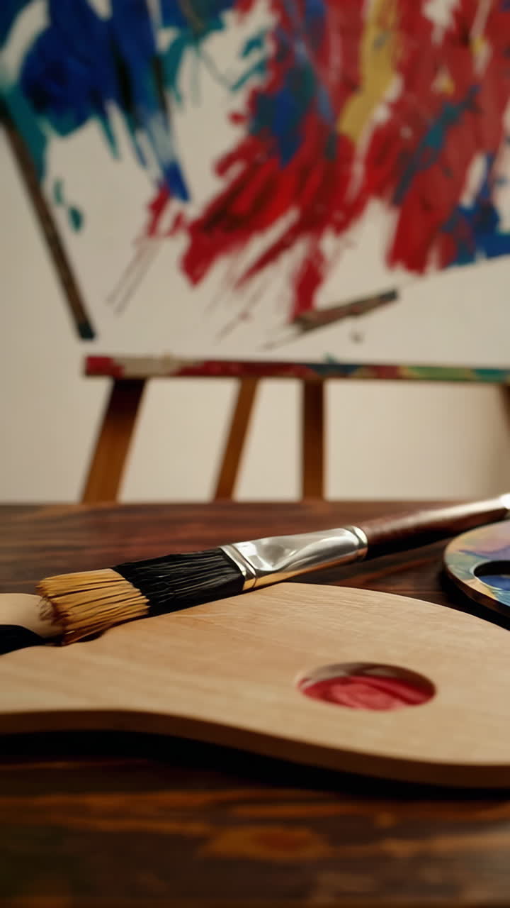 pintura abstracta en progreso