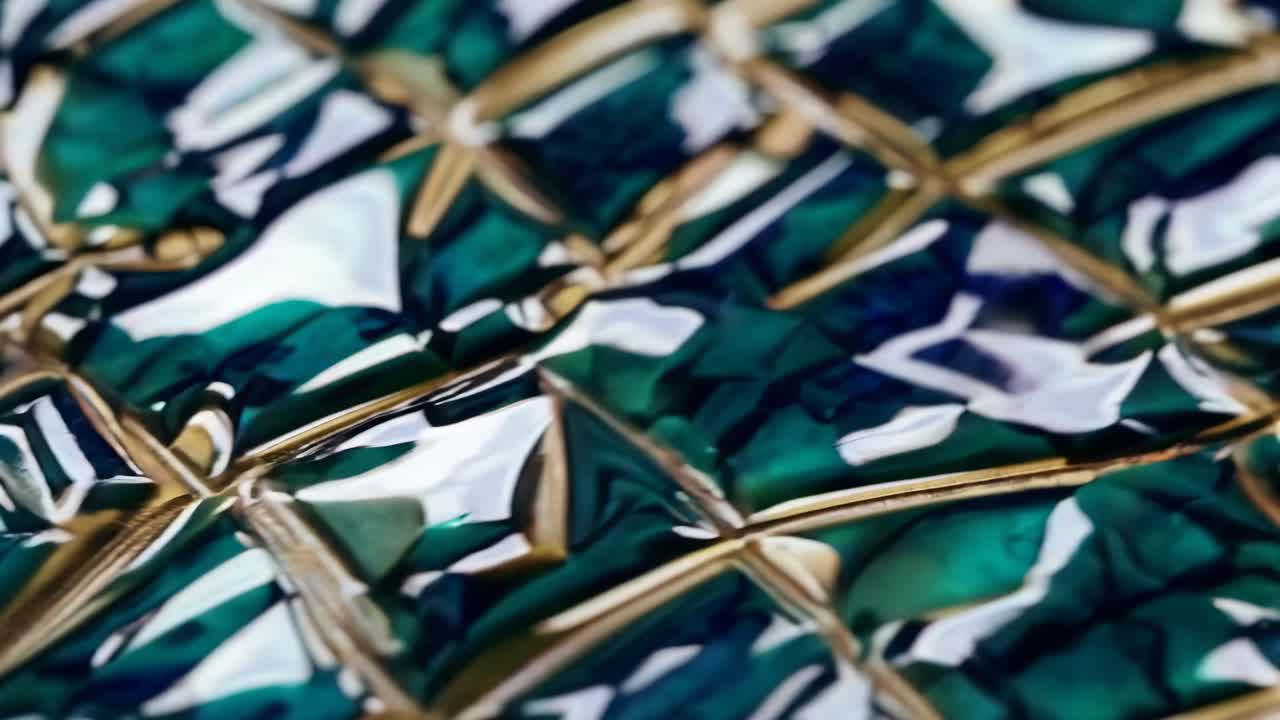 Mosaic Tile Pattern with Gold Accents