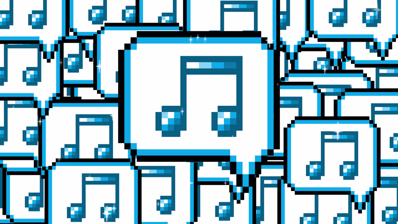Pixel art pop up speech bubble icon eighth notes Transitions. 1080p - 30 fps - Alpha Channel (1).mov