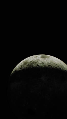 close-up view of the moon's surface