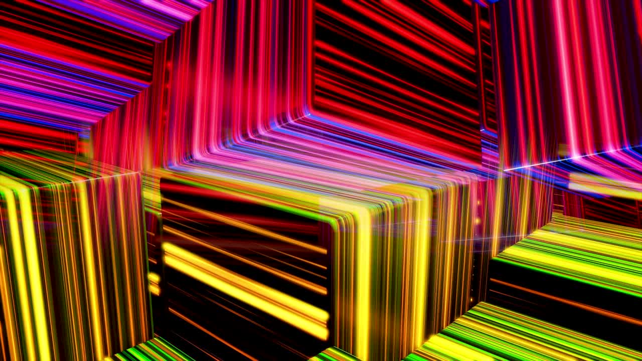 cubos de neón abstractos