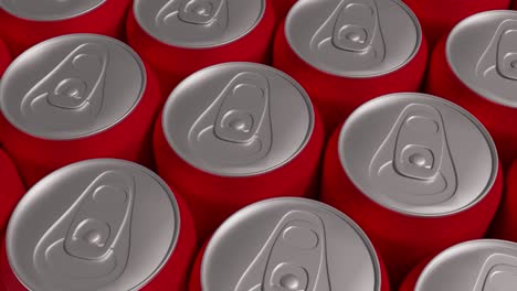 tiro inclinado animado de latas de refresco rojo