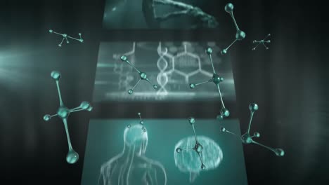 Molecule-structure-moving-against-medical-data-processing