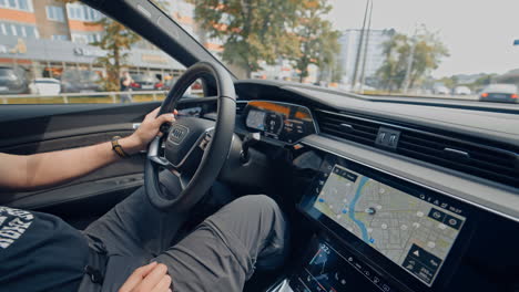 Audi E-Tron Sportback Interior. Audi e-tron luxurious, comfortable and modern car interior