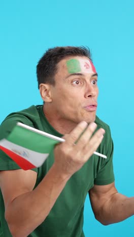 Man cheering for Mexico, angry with the decision of referee