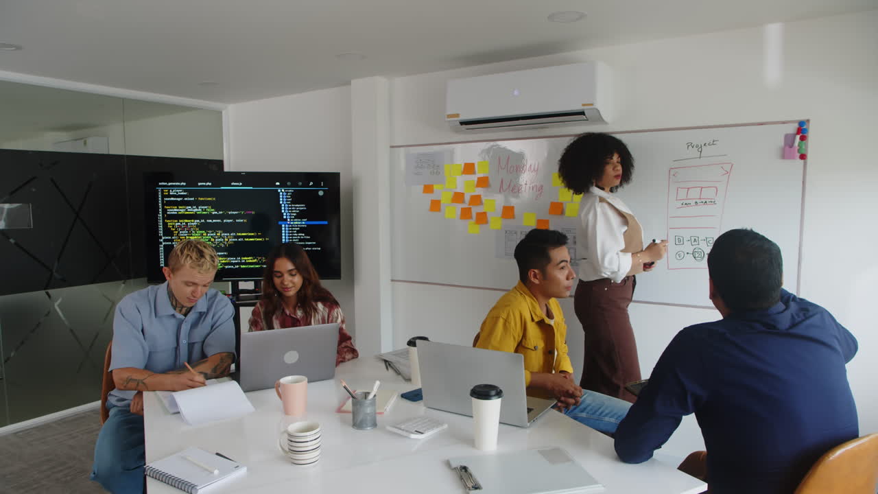 Multicultural Startup Workers Discussing Ideas for New App
