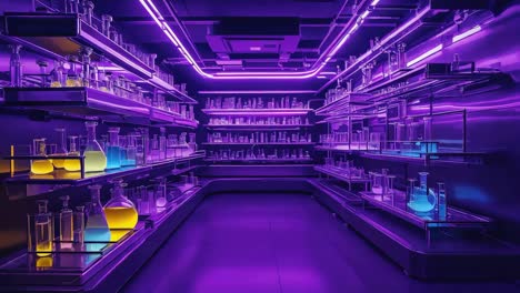 futuristic laboratory with neon lights