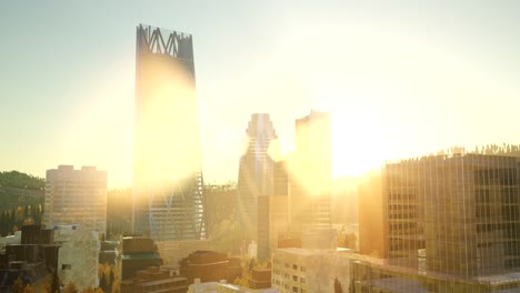 Rascacielos-De-La-Ciudad-Con-Toques-De-Lentes-Al-Atardecer