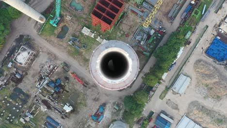 aerial view of an industrial power plant undergoing maintenance