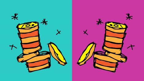 niños dibujando arte pop fondo sin costuras con tema de moneda