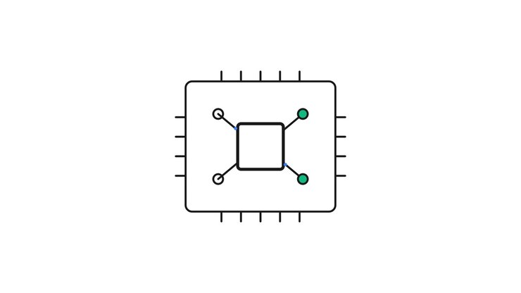 Animated Line Drawing of a Computer Microchip Processor