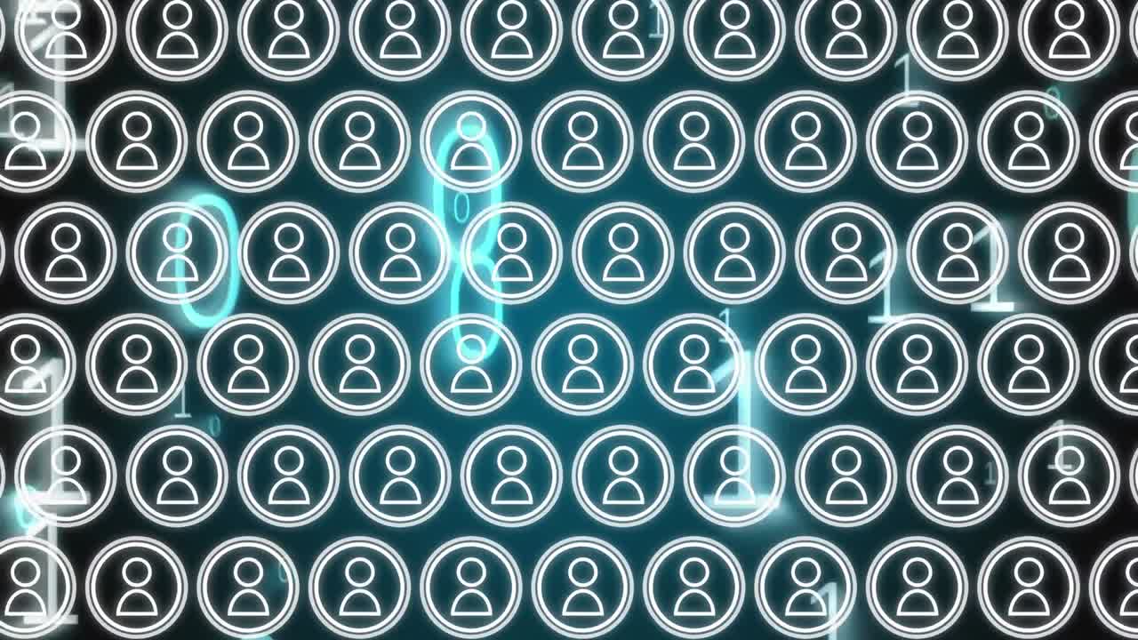 conexión a las redes sociales y códigos binarios