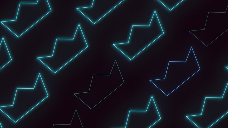 Green neon crown pattern on black gradient