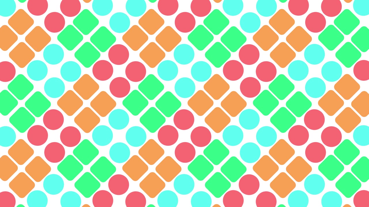 Seamless Animated Background with Colorful Geometric Shapes