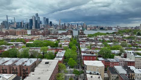 Blick-Auf-Die-Skyline-Von-Midtown-Manhattan,-New-Jersey,-Von-Hoboken,-New-Jersey-Aus-Gesehen