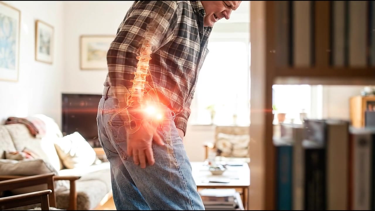 Senior Man Suffering From Lower Back and Hip Pain