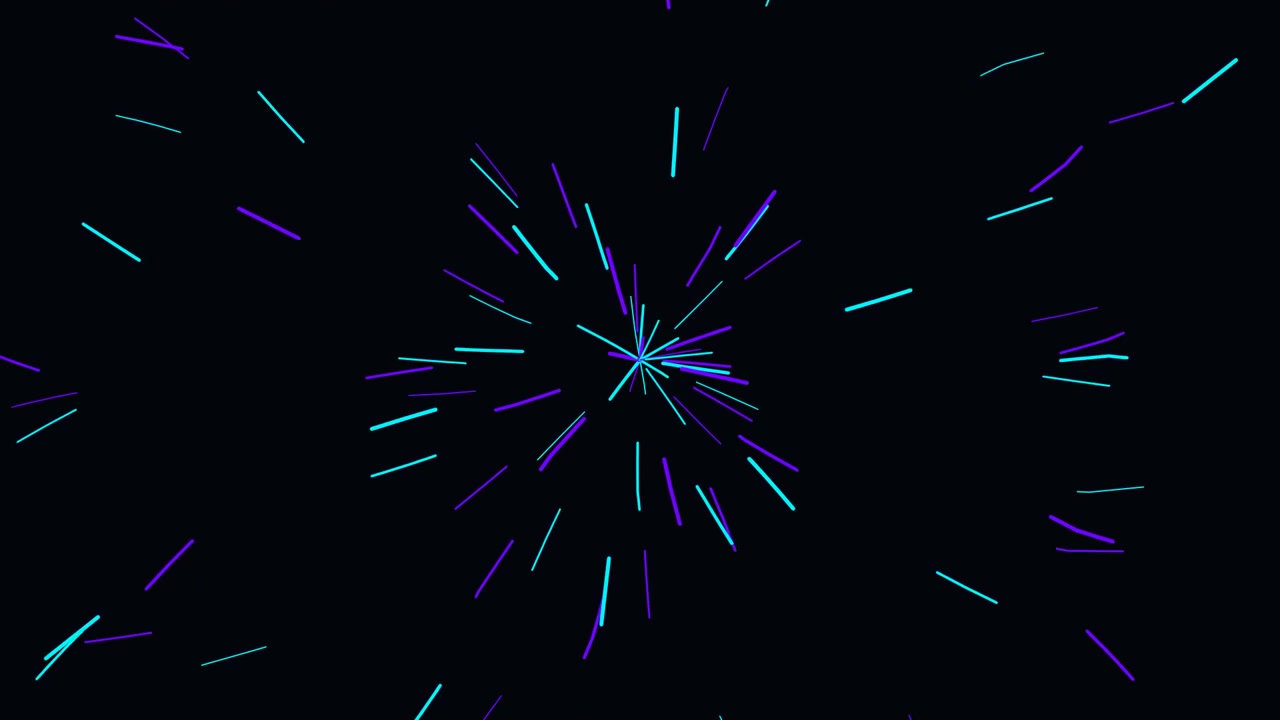 Abstract Motion Graphic of Pulsing Neon Light Lines