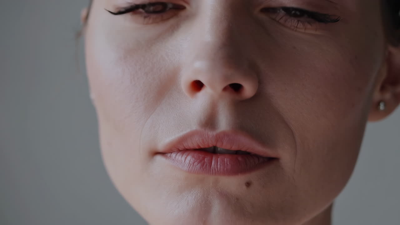 여자 얼굴의 클로즈업