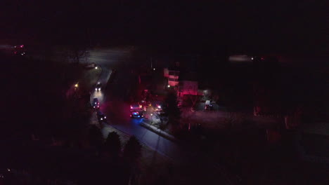 night-aerial-shot-of-ambulance-and-police-cars