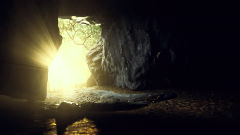 sunlight entering a cave