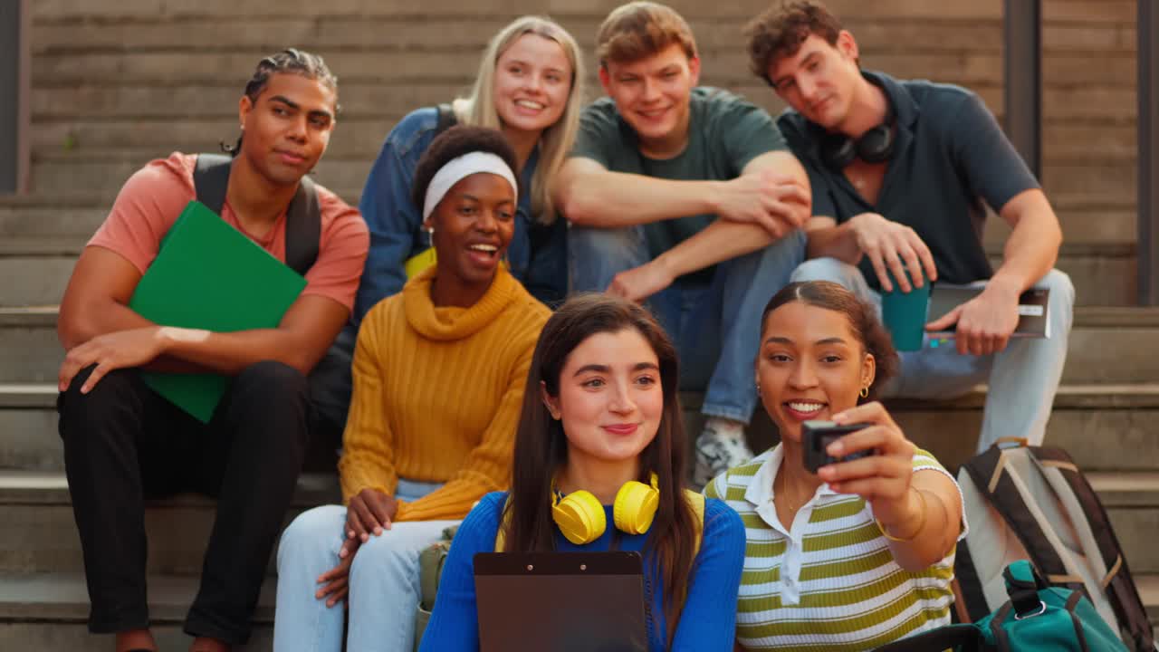 Group of Students on Stairs
