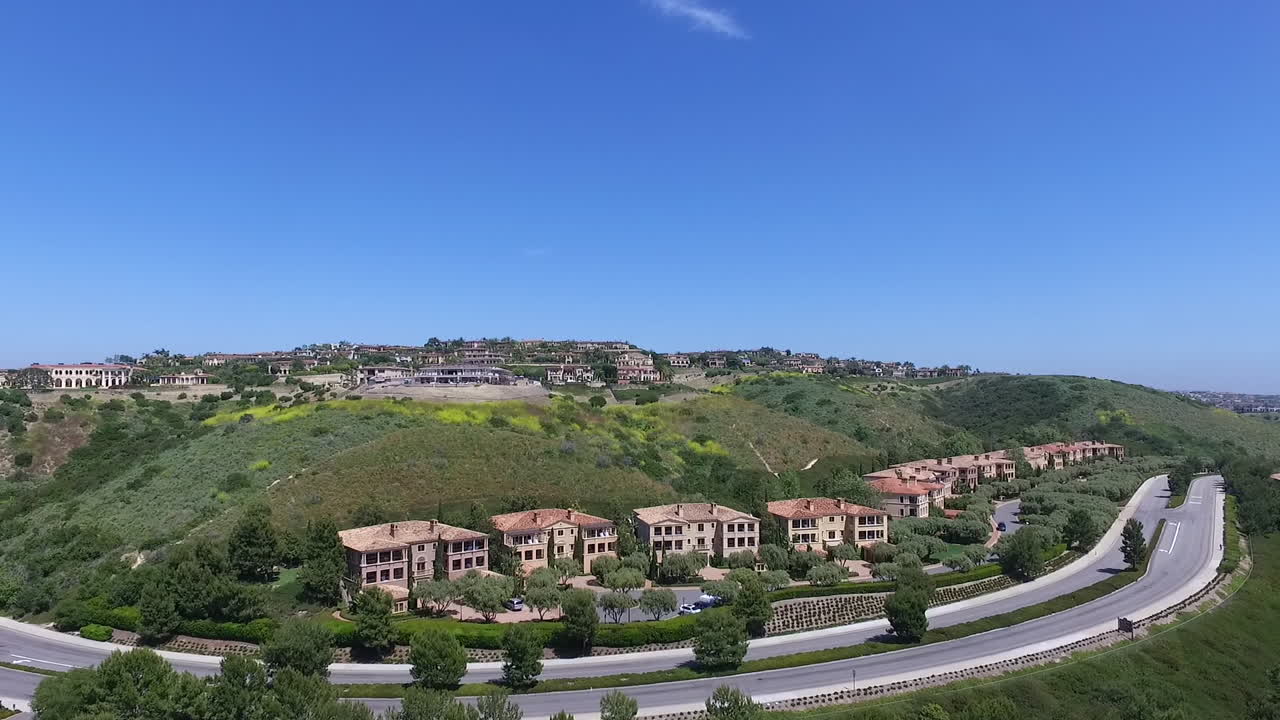 Aerial drone footage over Pelican Hill in Newport Beach, Orange County, California