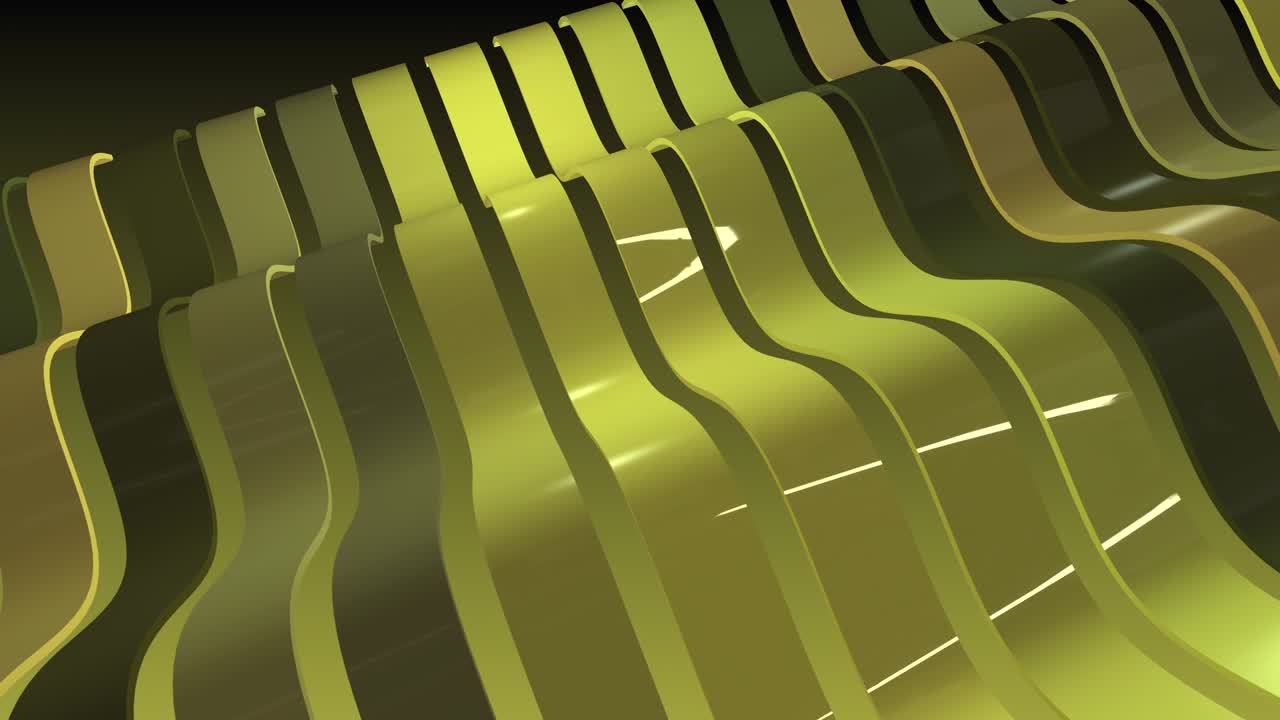 una fila de rayas coloridas con movimiento de onda y reflejos. fondo 3d.