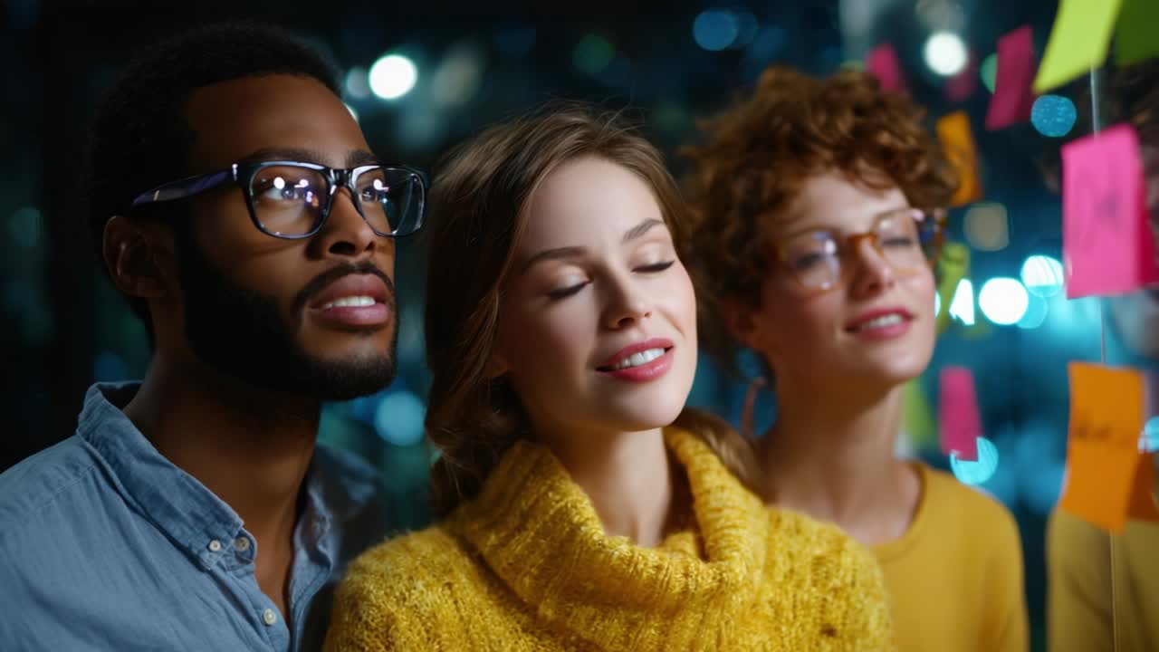 Diverse team brainstorming and planning together