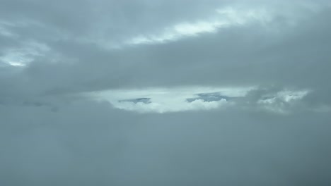 immersive flying experience as seen by the pilots while flying across a dramatic winter sky