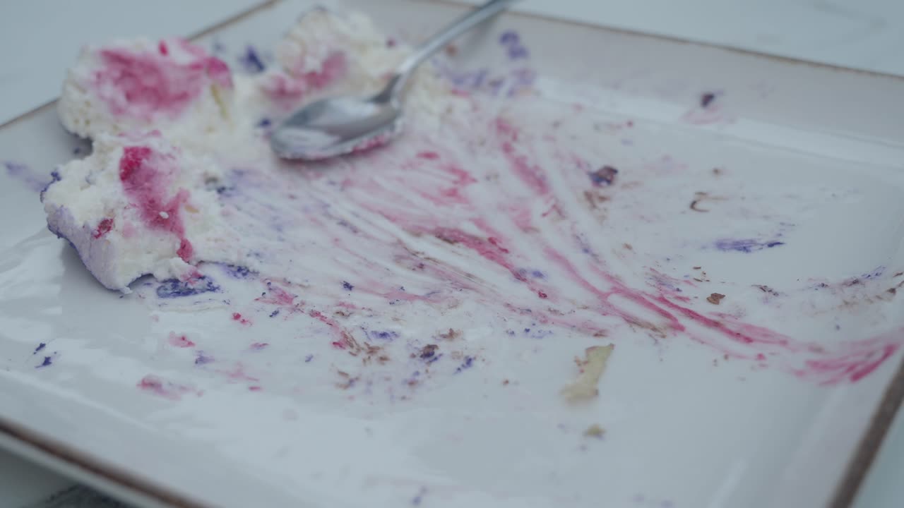 Empty Plate with Dessert Remains
