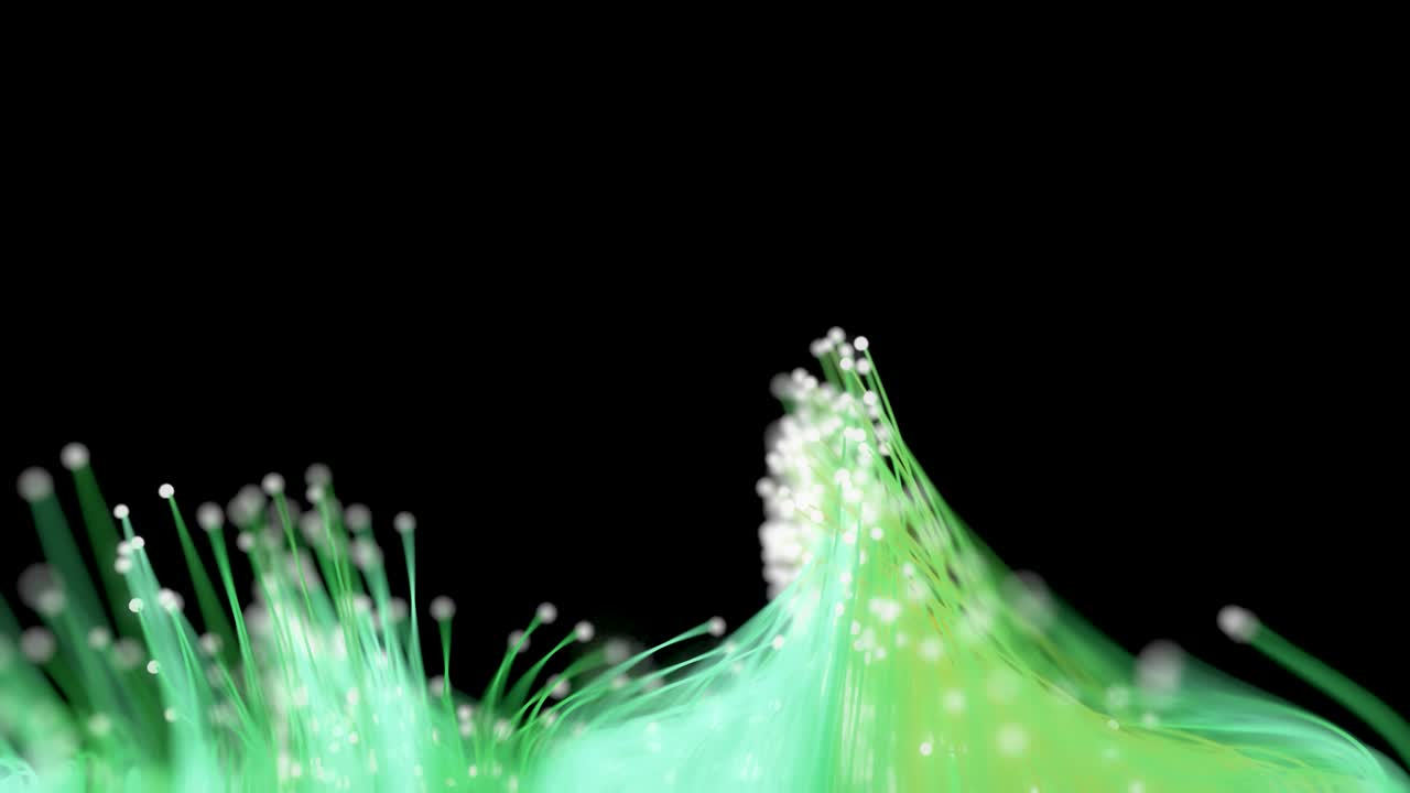 프레임을 가로질러 흐르는 광섬유 케이블.