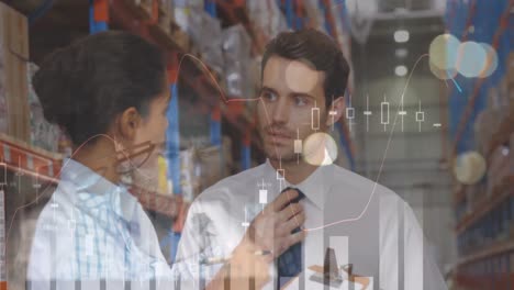animación del procesamiento de datos sobre las personas que trabajan en el almacén