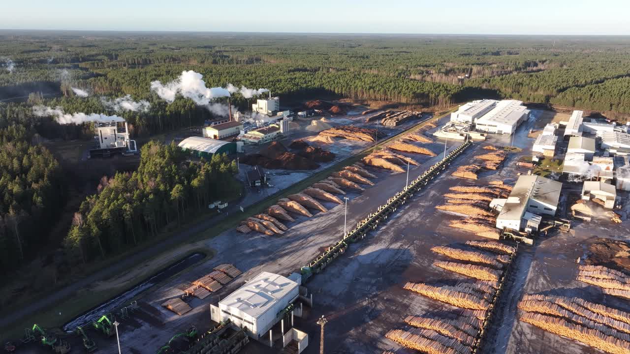 I tronchi di pino e abete rosso vengono allungati, smistati e asciugati. I pellet sono realizzati con residui di produzione dell'industria del legno (segatura, trucioli di legno) e legname tondo di bassa qualità.
