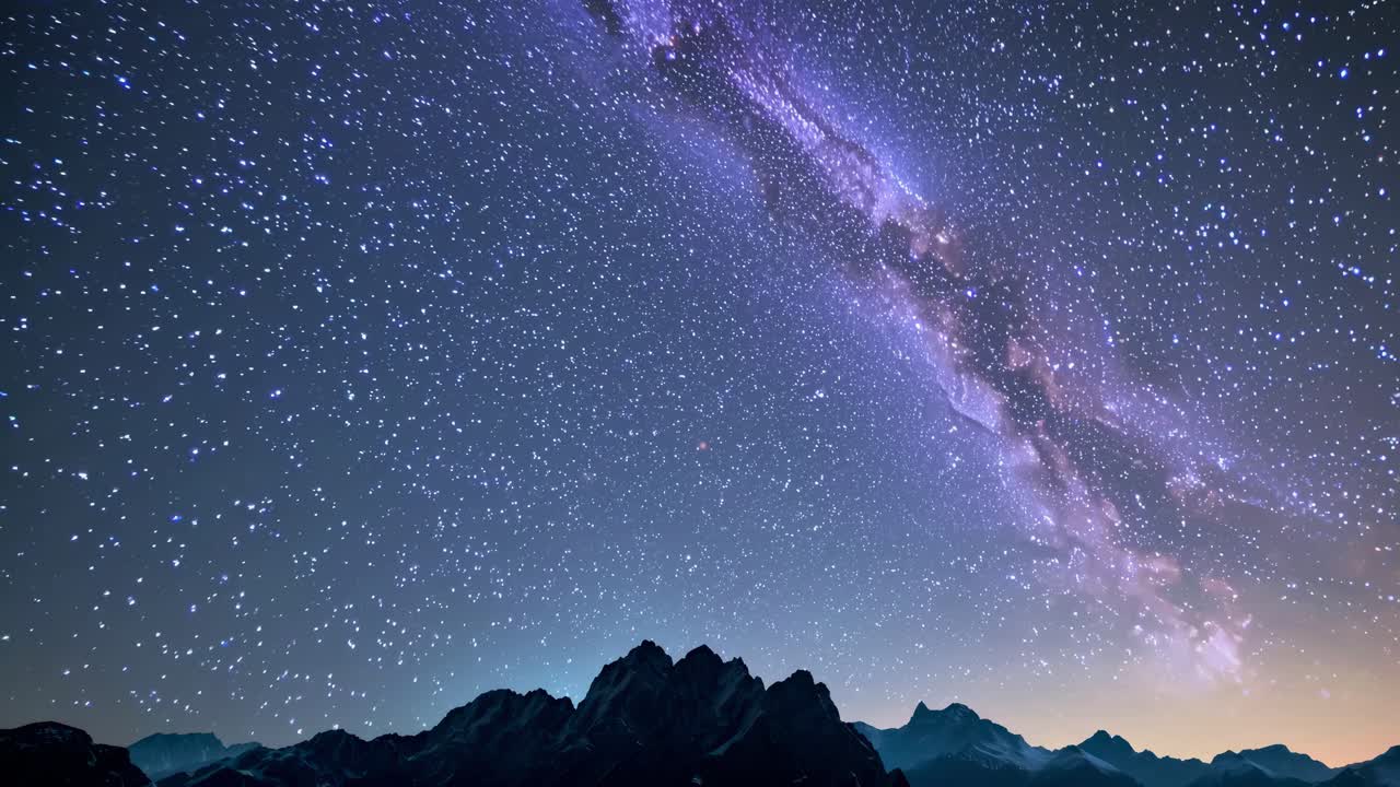 Milky Way over Mountain Peaks