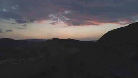 aerial view of the negev desert mountains during sunset