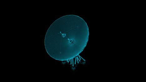 3d rendered isometric satellite working animation loop with luma matte