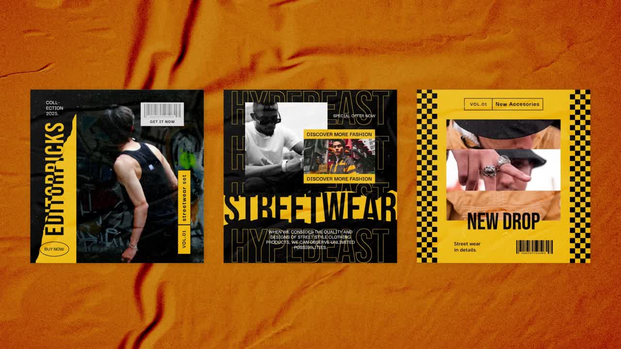 Collezione di moda e streetwear di tendenza
