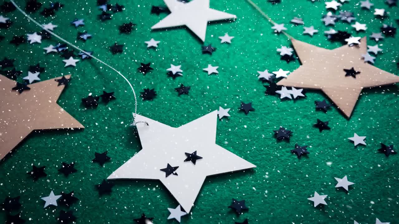 Noel yıldızı süslemeli kar yağı��ı