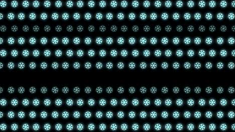 fondo de patrón de navidad de neón estroboscópico de copo de nieve en blanco y negro estroboscópico de animación en bucle