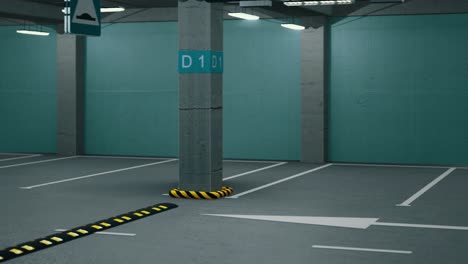 estacionamiento subterráneo sin automóviles. estacionamiento bajo tierra moderno. estacionamiento moderno interior completo. estacionamiento subaterráneo escena de garaje
