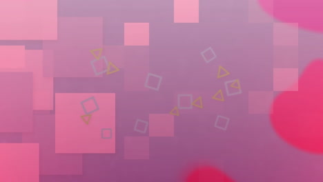 animación de formas en movimiento sobre fondo rosa