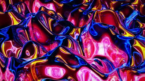 fondo fluido iridescente abstracto en bucle. hermosa superficie de vidrio ondulado de líquido con patrón, color de gradiente y ondas de flujo en él. bg creativo brillante con animación suave y suave.