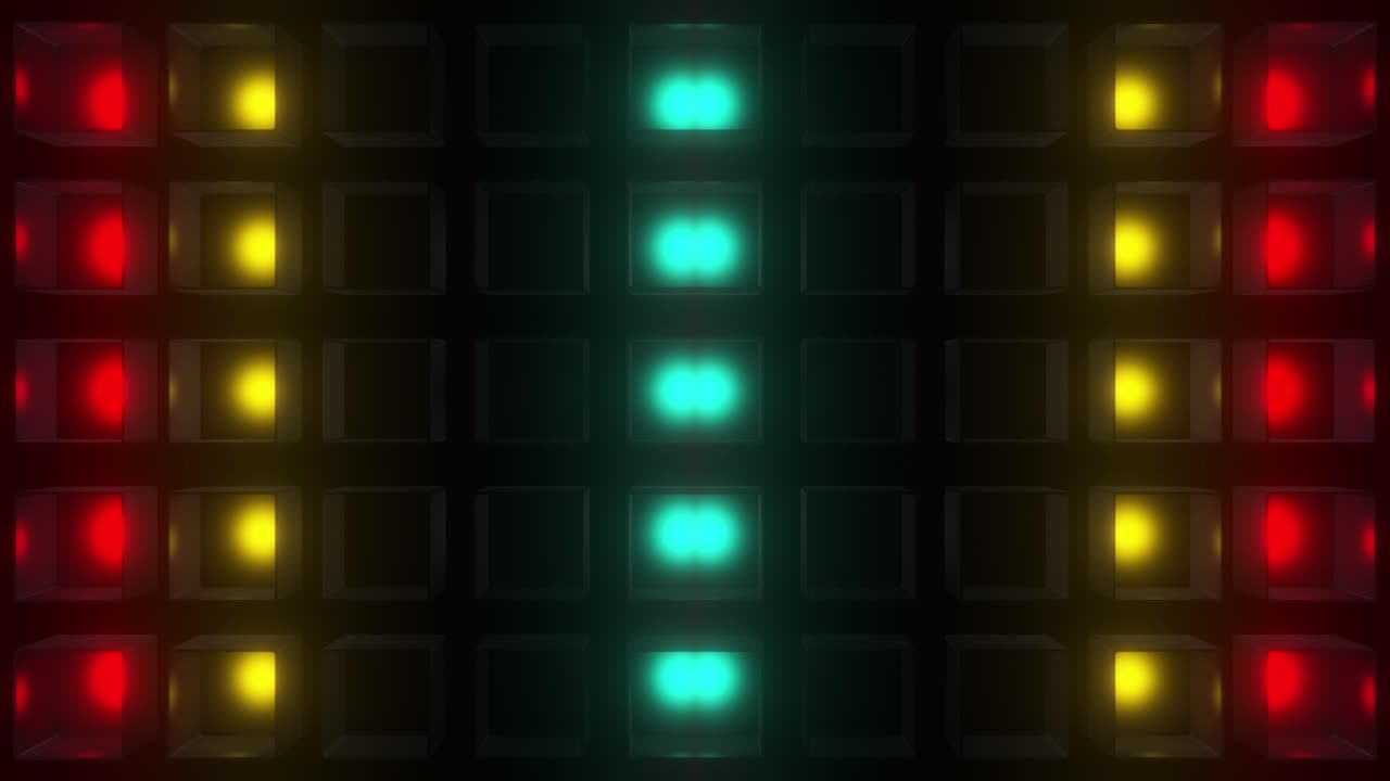 Abstract LED Light Cubes Pattern
