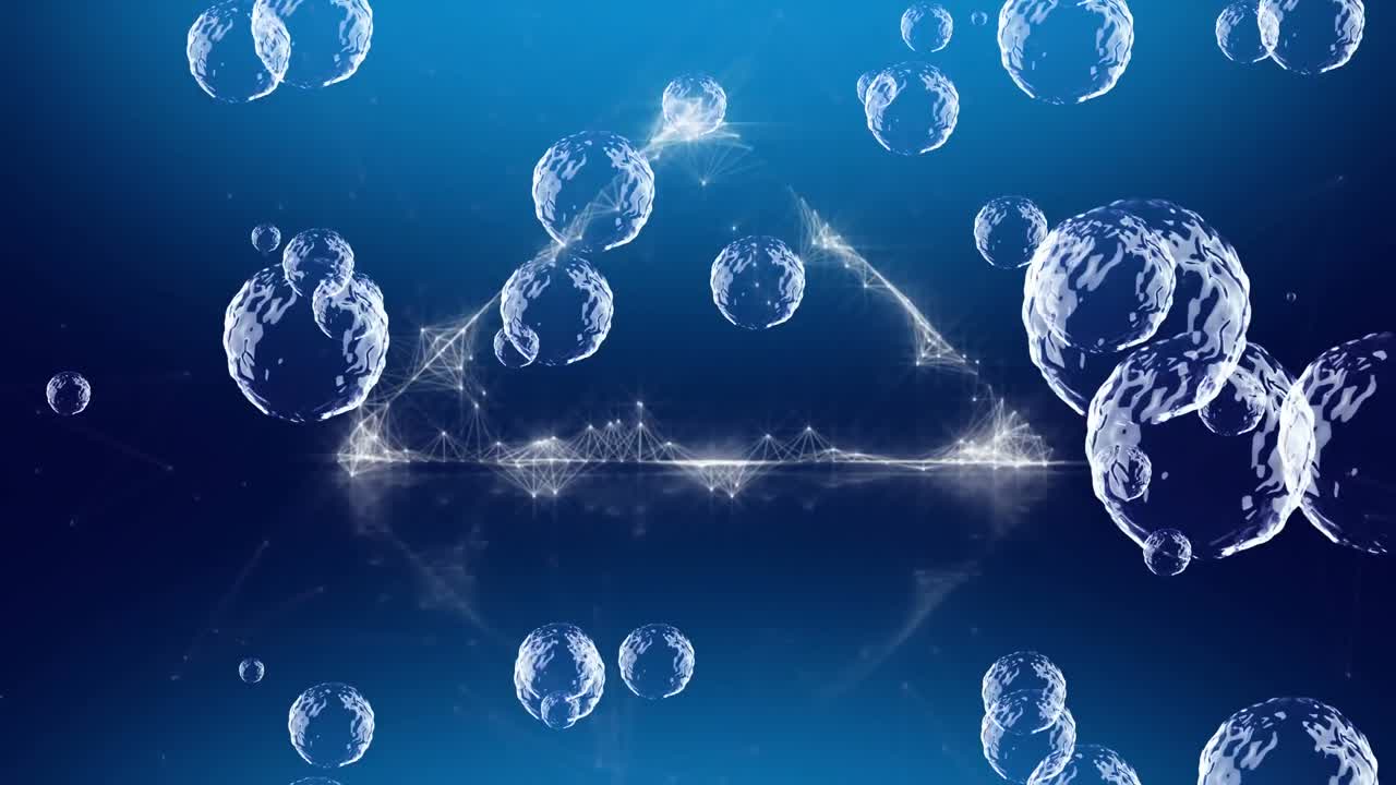 디지털 삼각형 위의 지구의 애니메이션