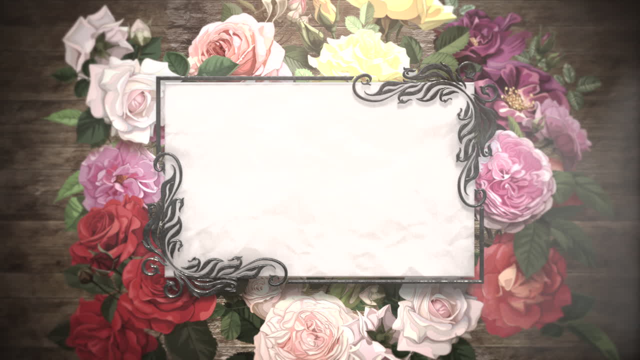 결혼식 배경 17 꽃 모션 근접 촬영 빈티지 프레임