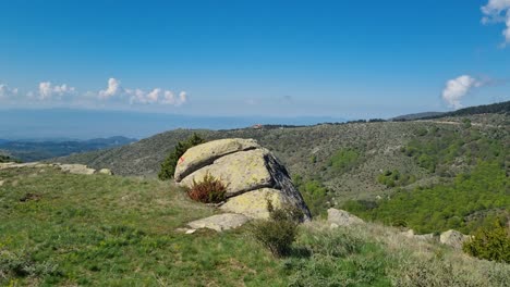 panoramic shot of the mountains in northern greece on a sunny spring day, lailias, serres