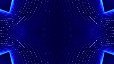4k looped sci-fi 3d abstract animation. glow blue particles form lines, symmetrical structures like in microworld or cosmic space. for holiday presentations, ceremonies as vj loop motion design
