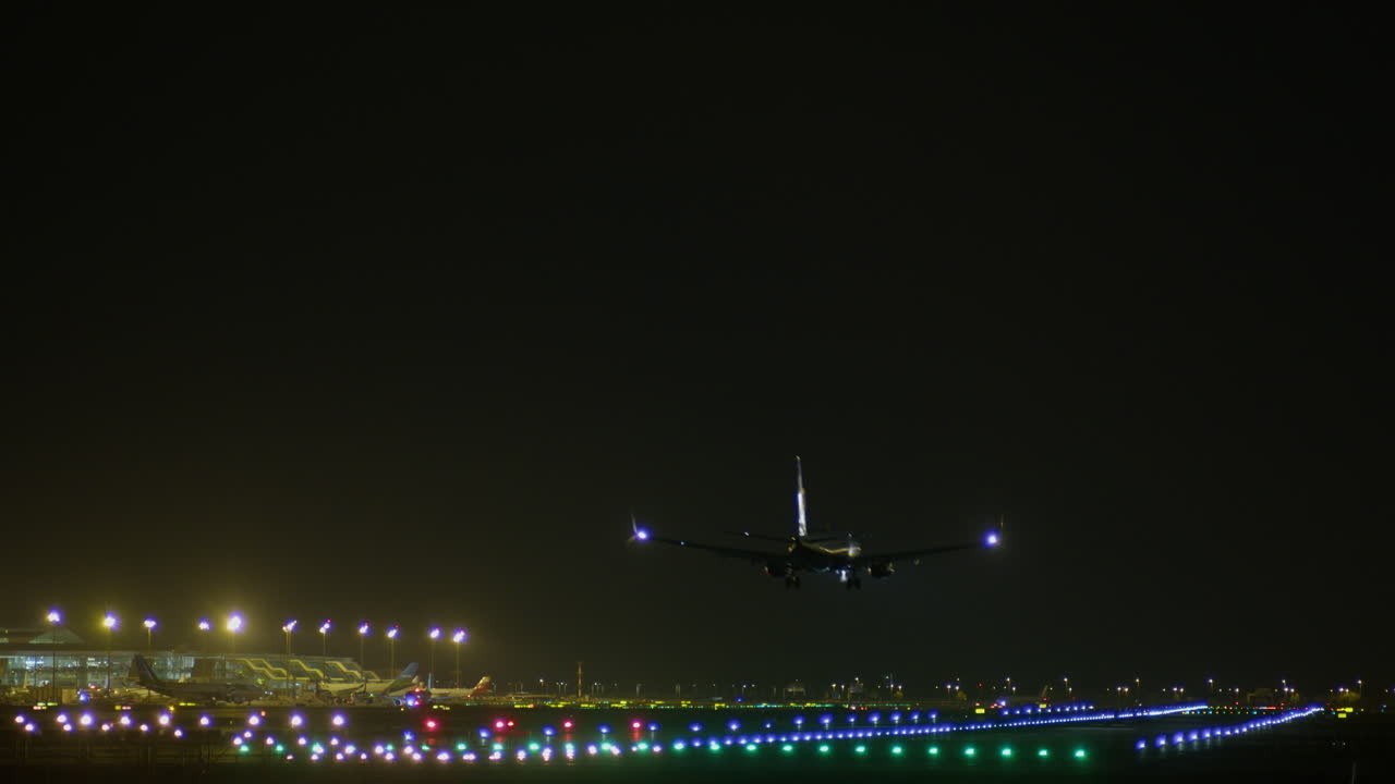Night Landing at an Airport